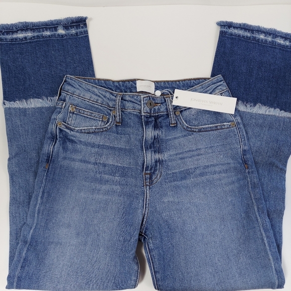 NWT Jonathan Simkhai River High Rise Straight Fray Hem Jeans - Picture 5 of 16